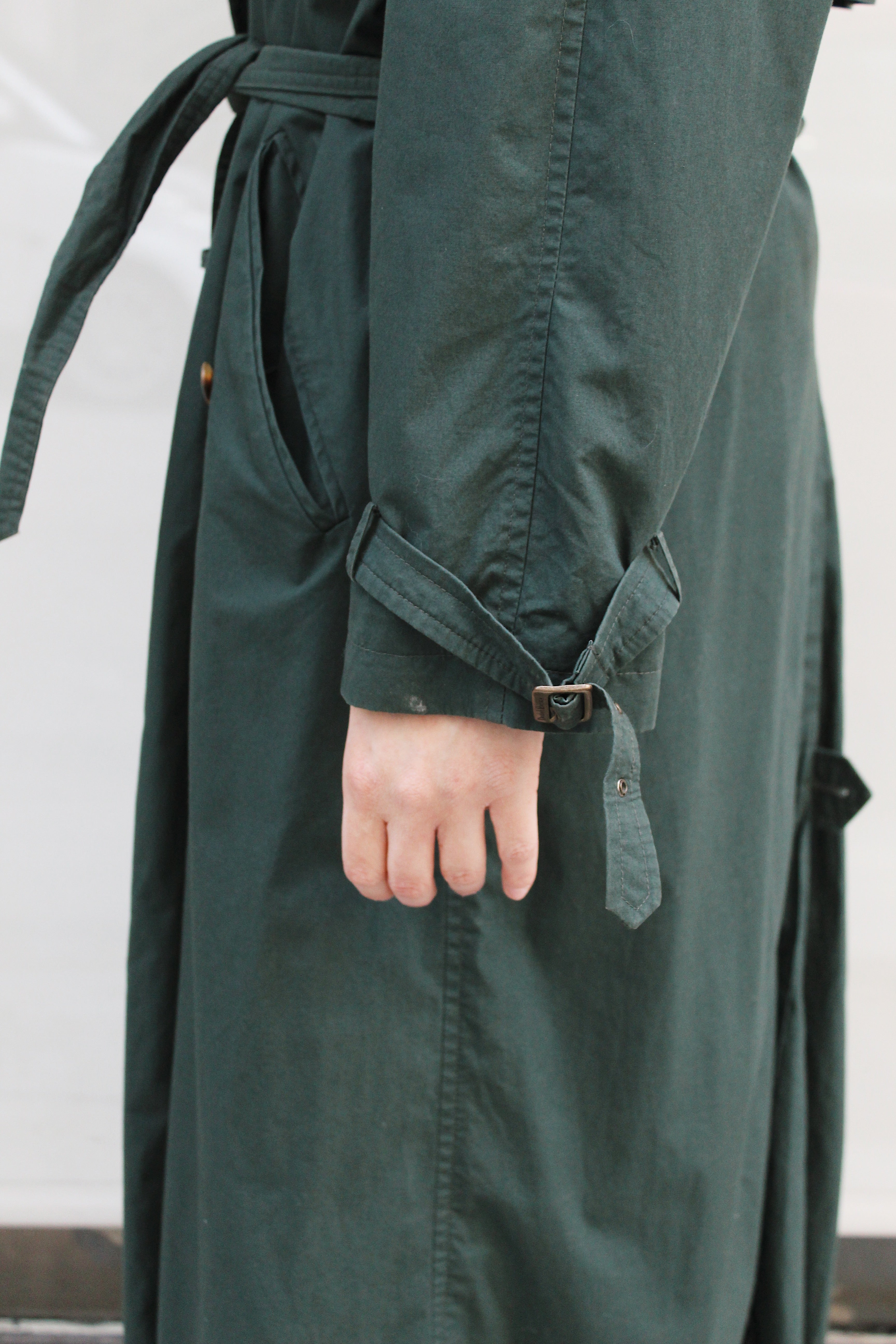 Green Double Breasted Trench