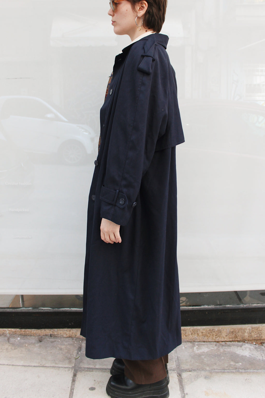 Navy Blue Trench Coat