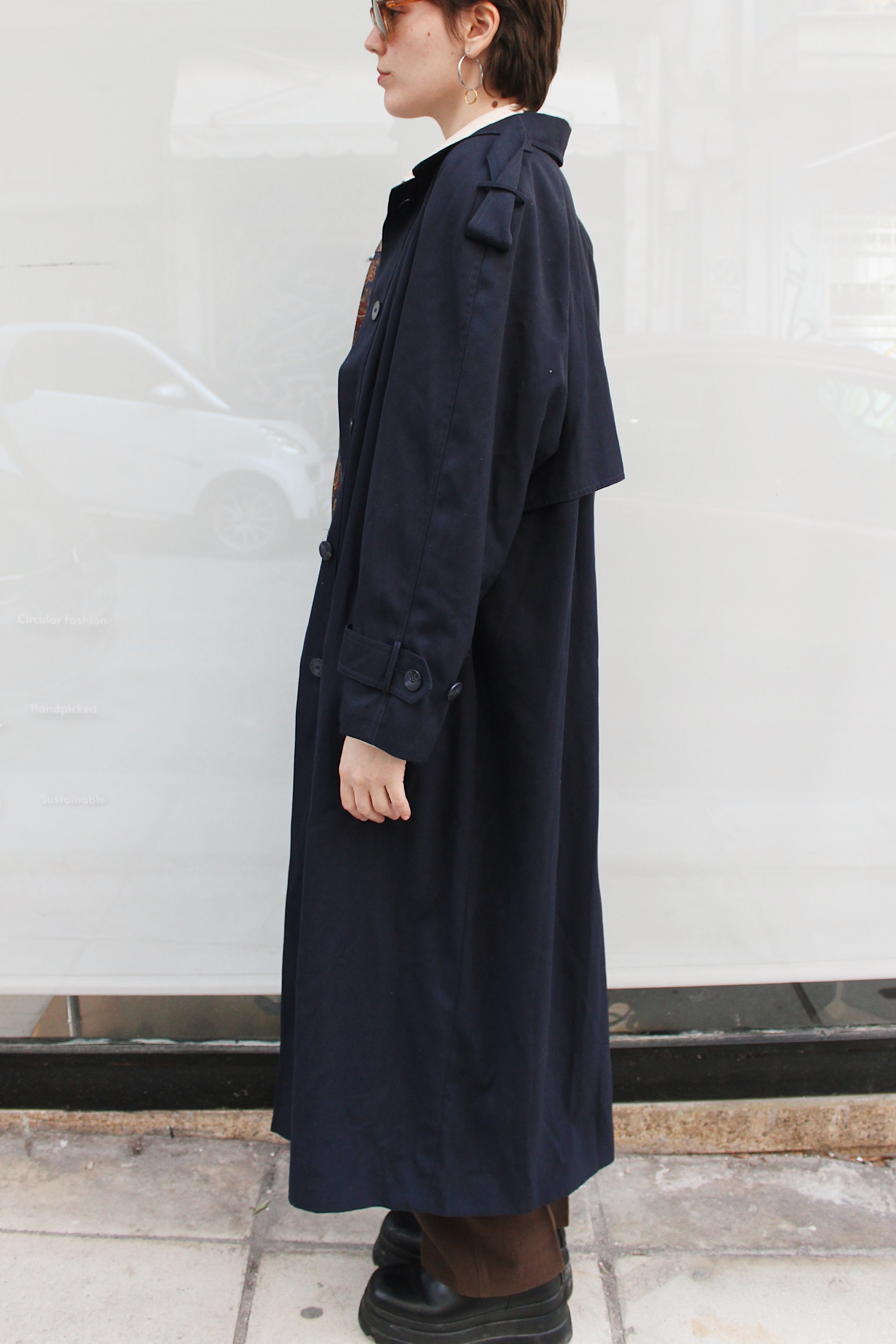 Navy Blue Trench Coat
