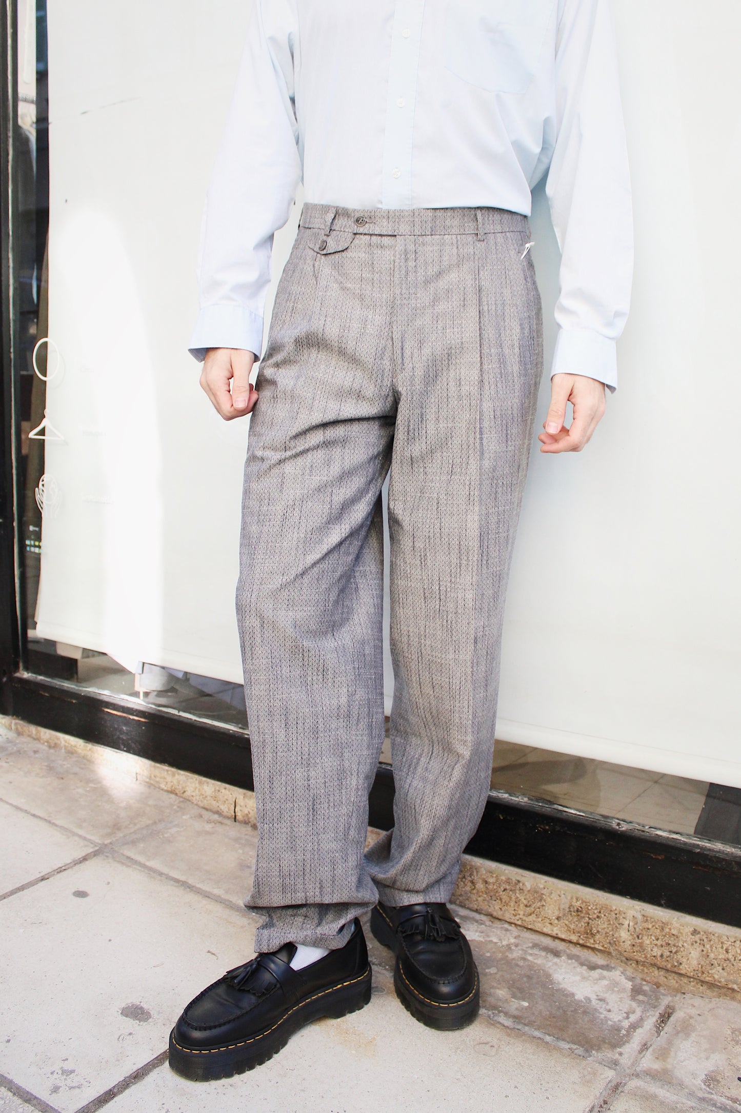 Gray Pleated Pants