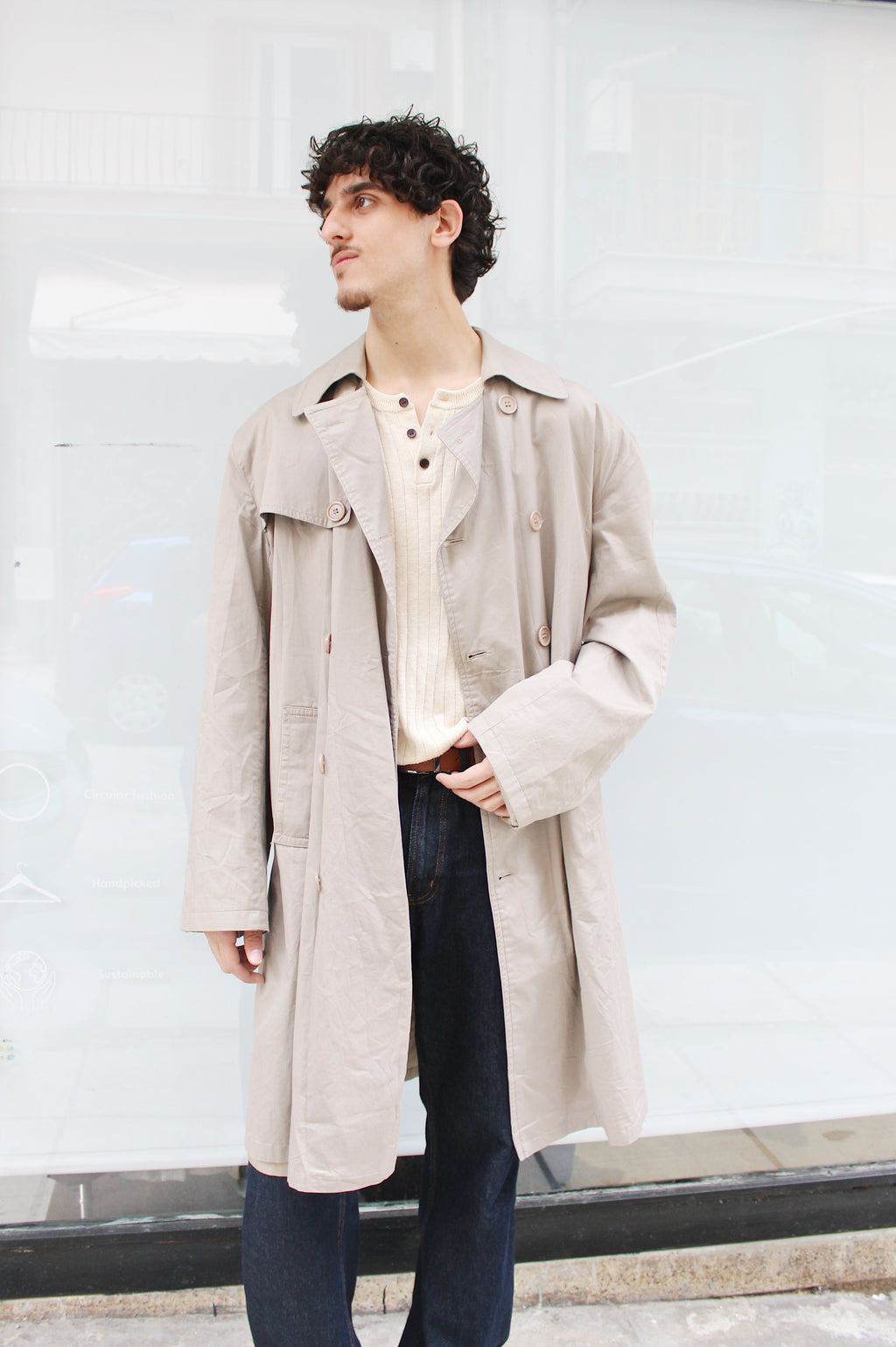 Light Beige Trench Coat