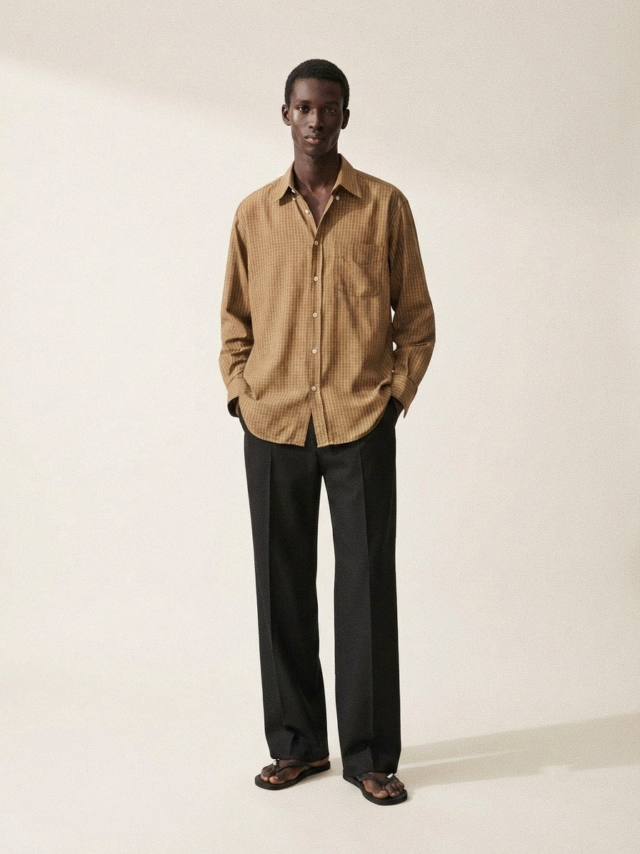 Ochre Grid Long Sleeve