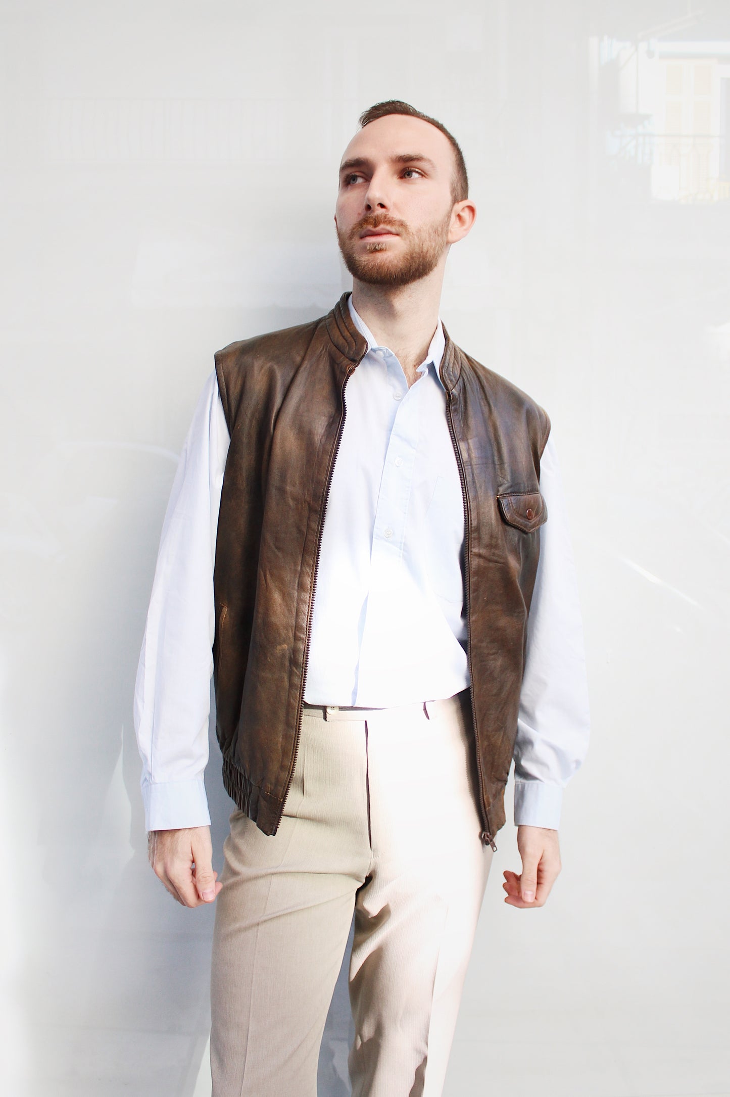 Leather Brown Vest