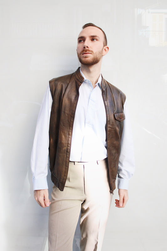 Leather Brown Vest