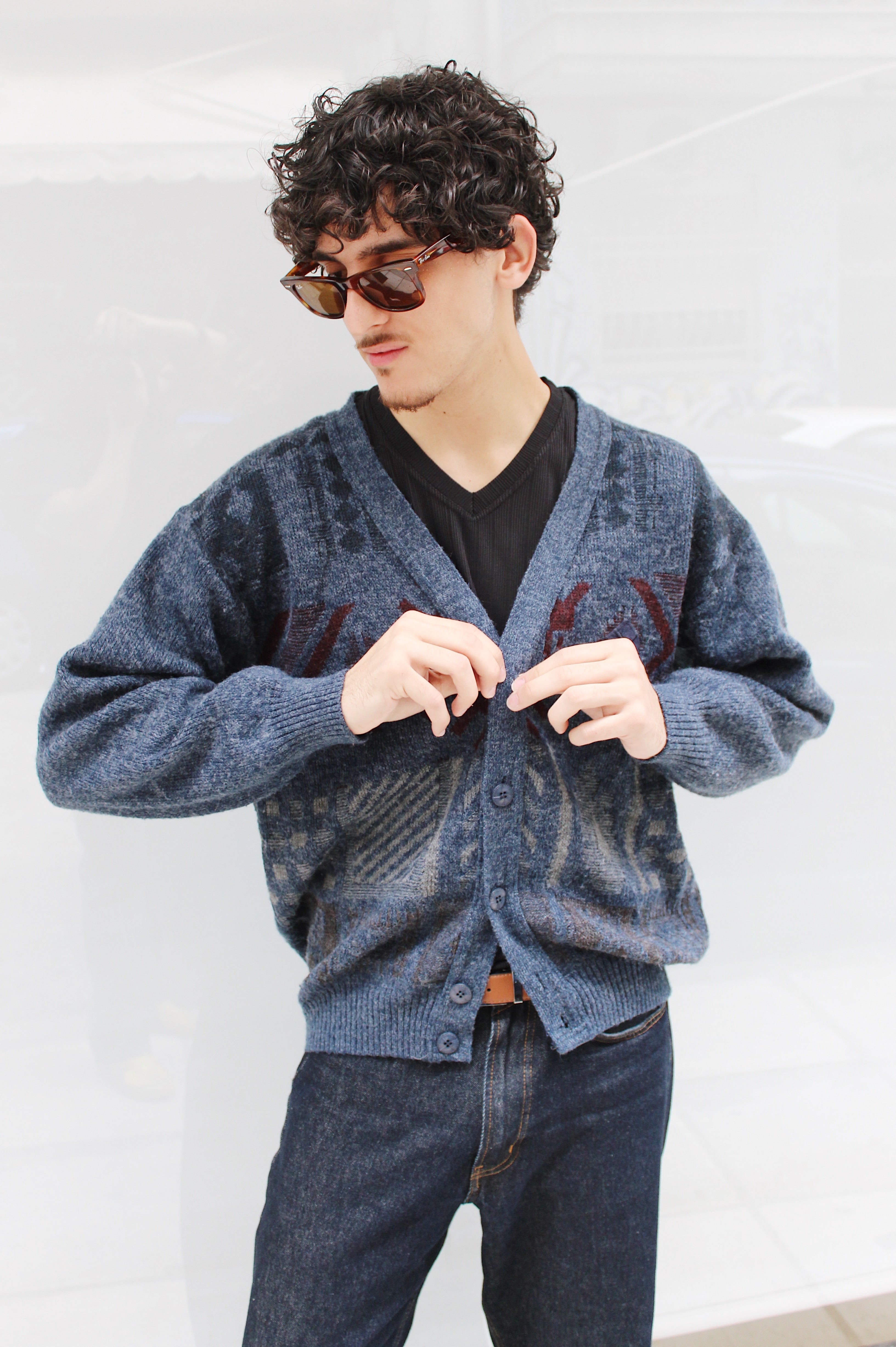 Blue Knitted Cardigan