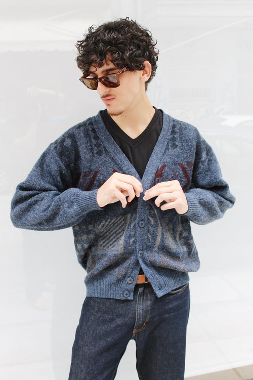 Blue Knitted Cardigan