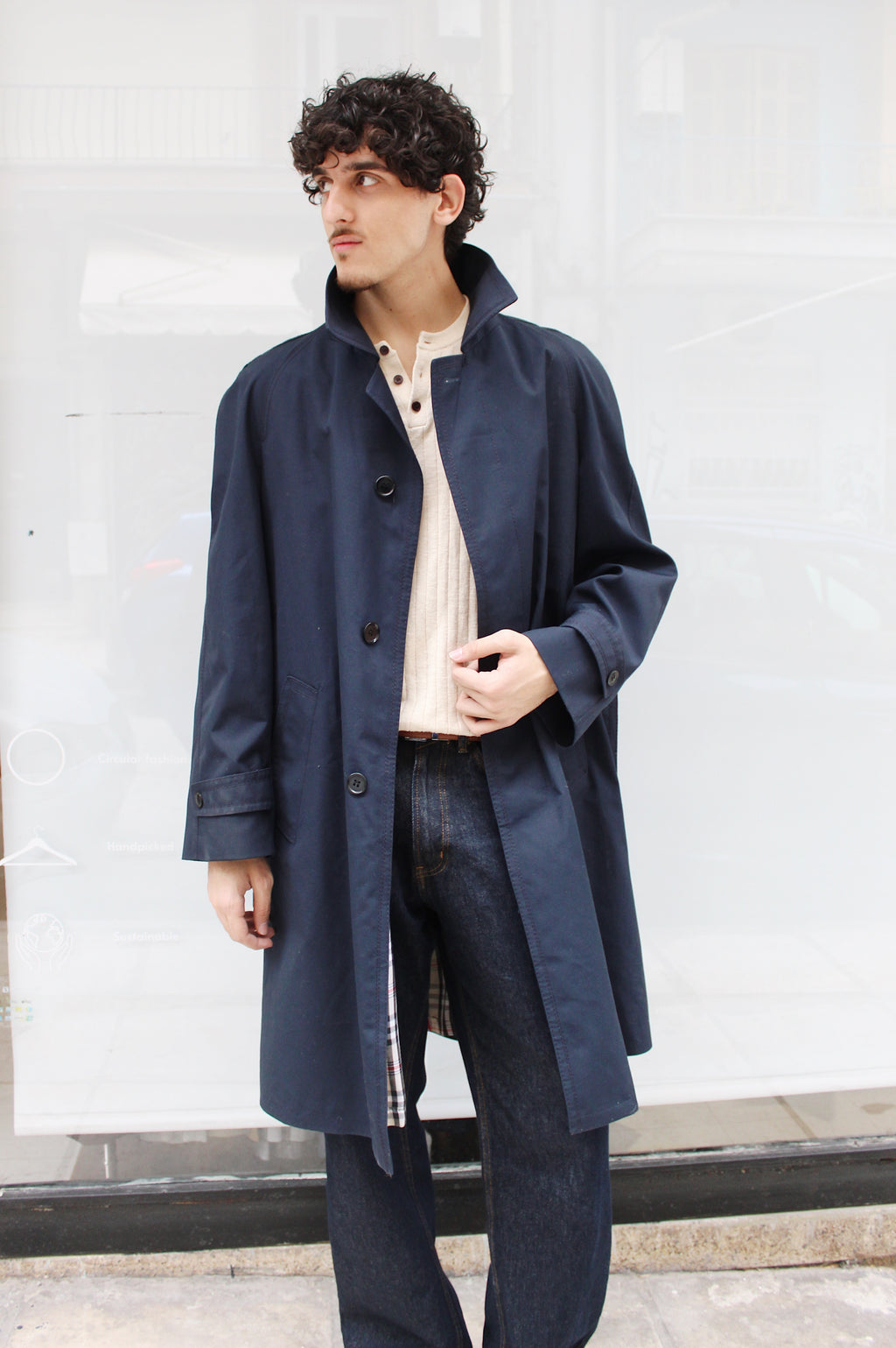 Navy Blue Trench Coat