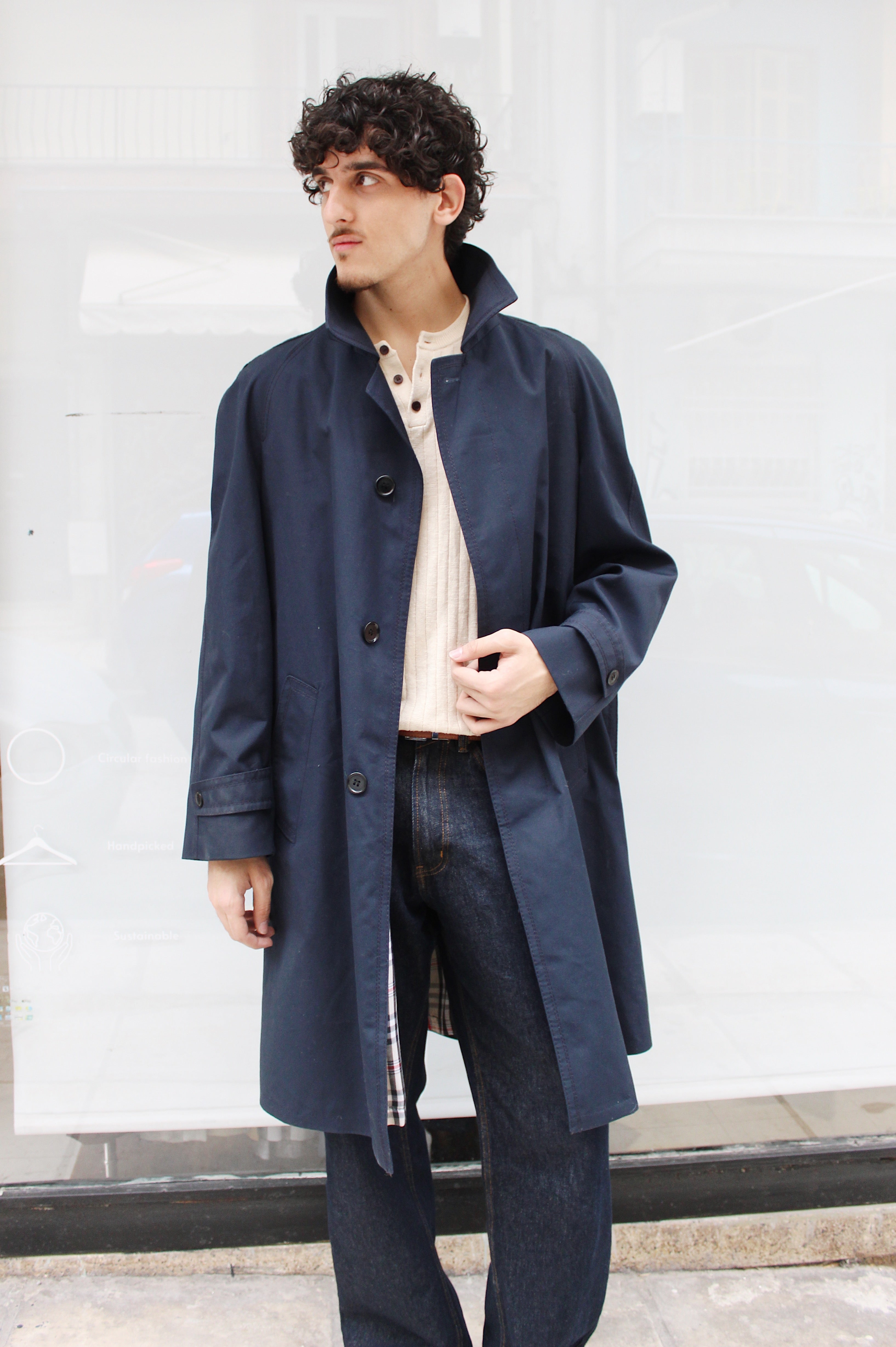 Navy Blue Trench Coat