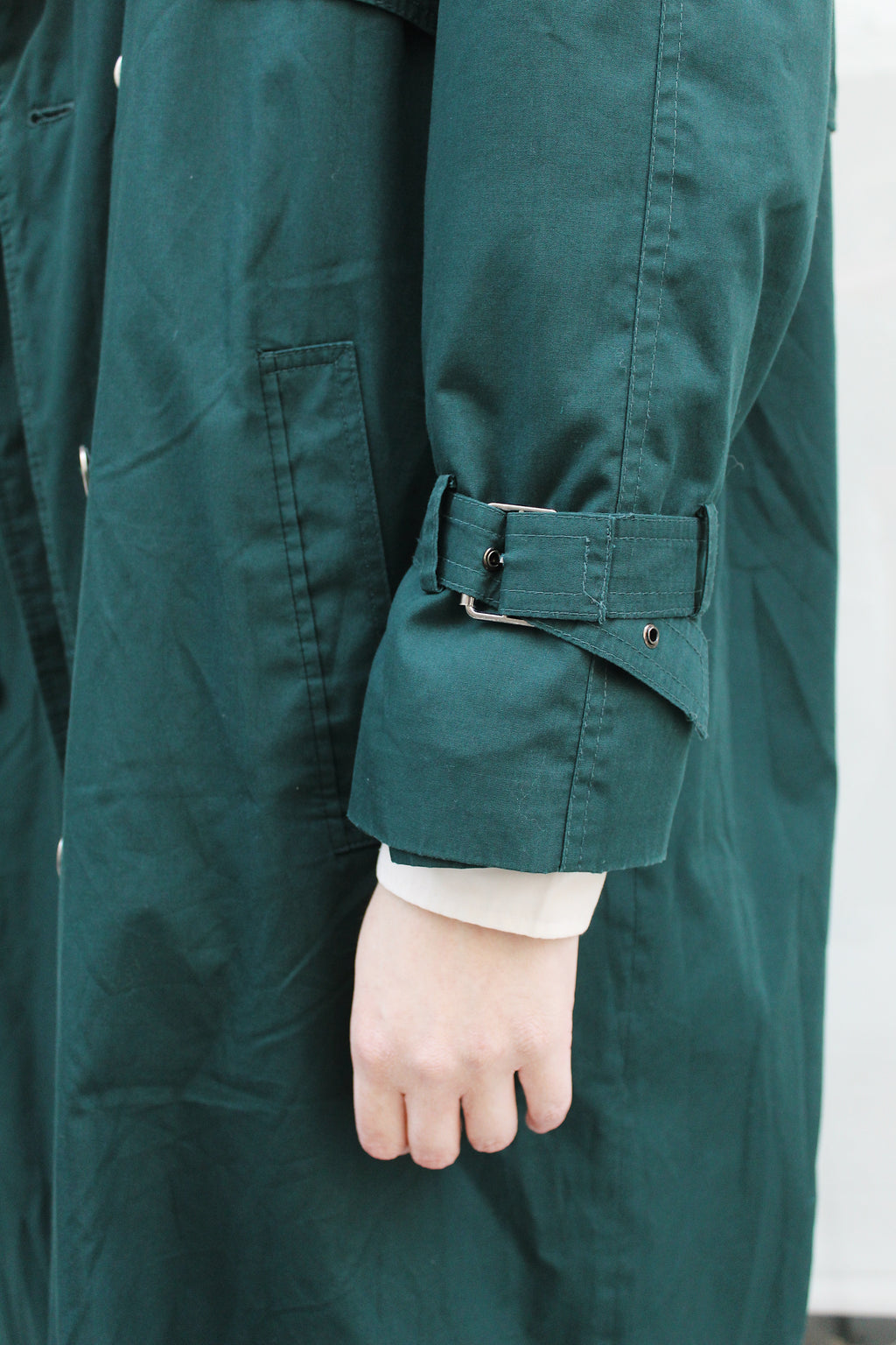 Green Double Breasted Trench