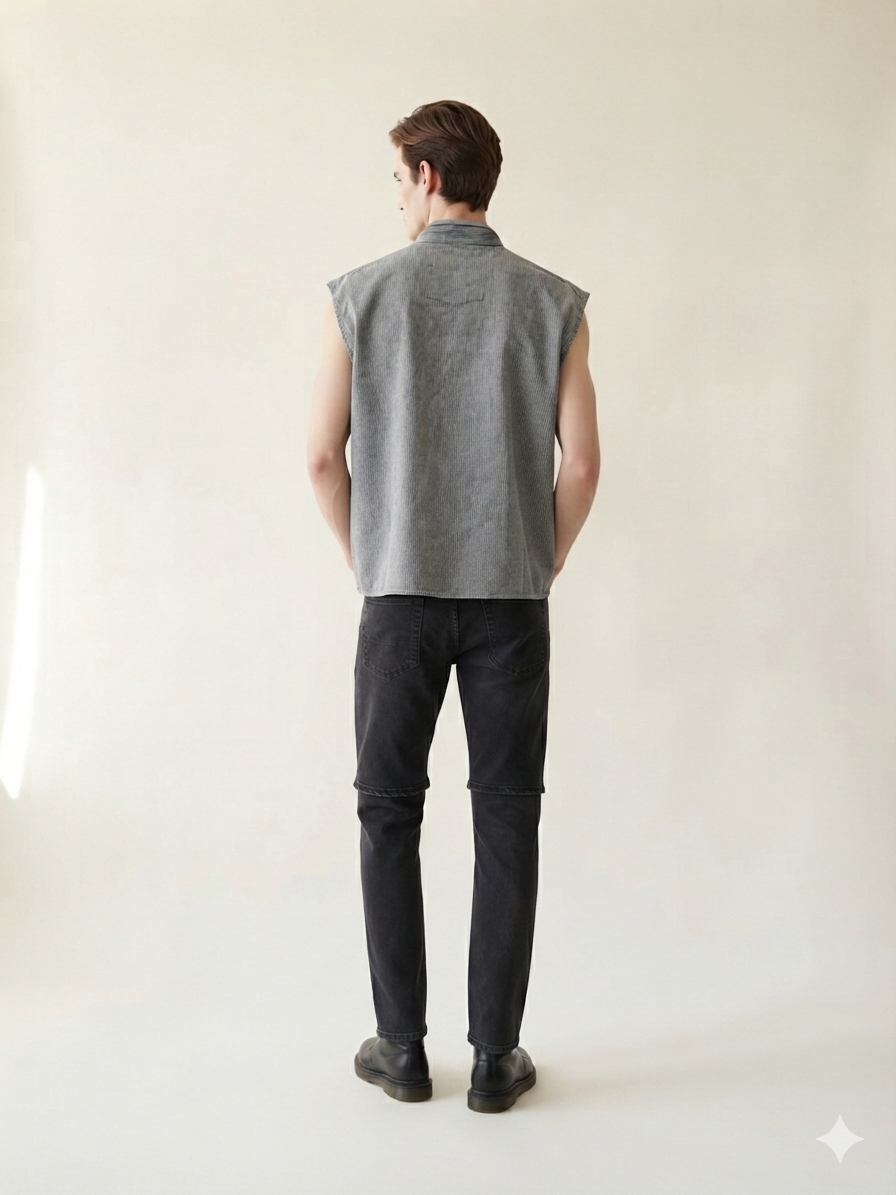 Gray Cropped Vest