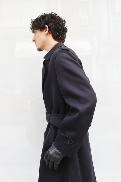 1970s Navy Maxi Overcoat