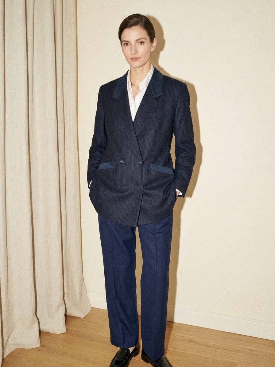 Midnight Navy Pinstripe