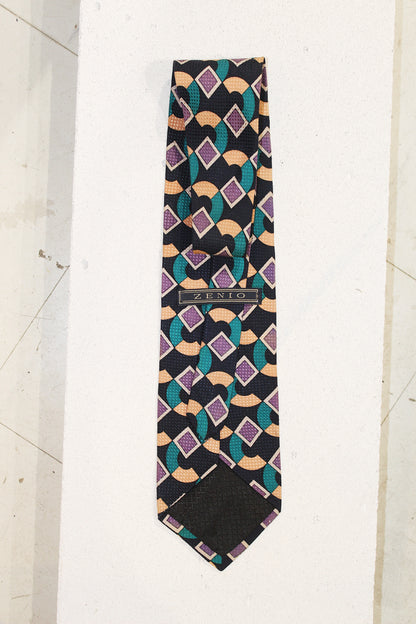 GEOMETRIC SILK TIE