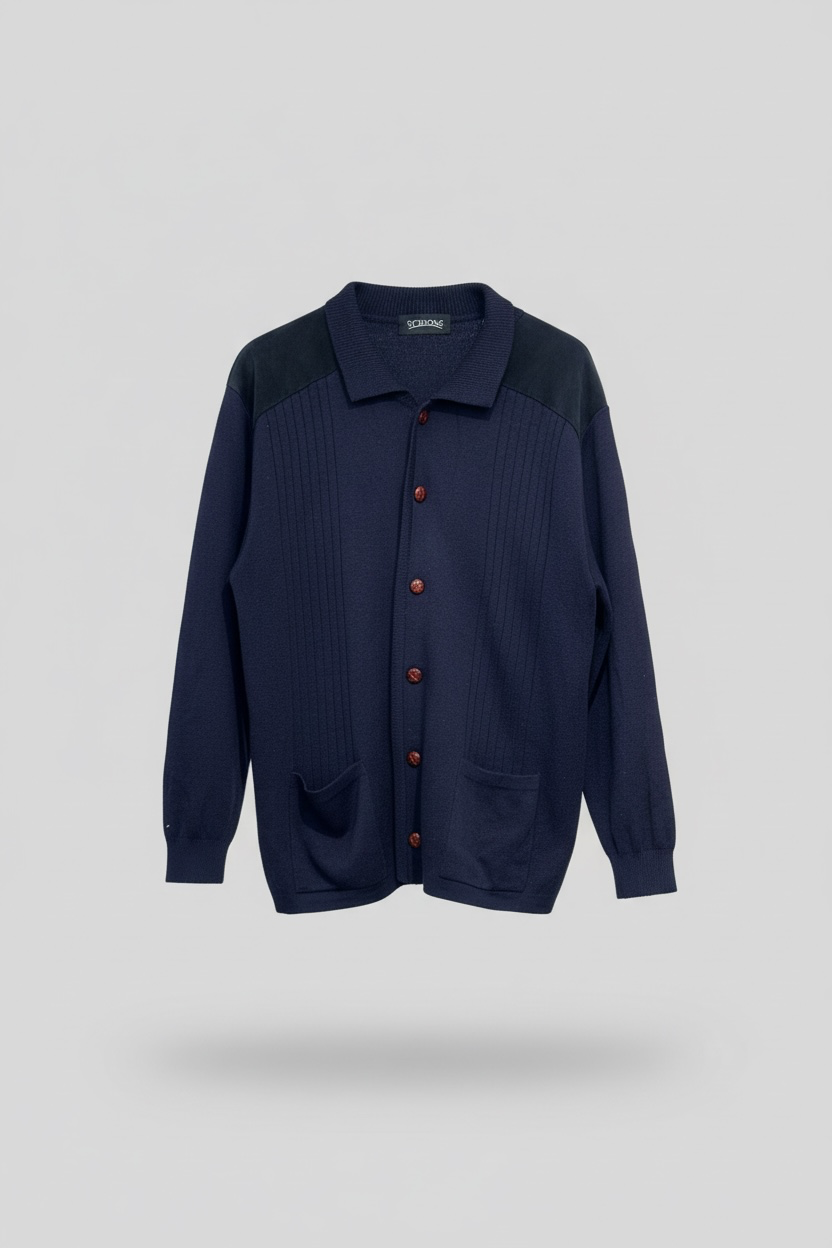 Navy Blue Collared