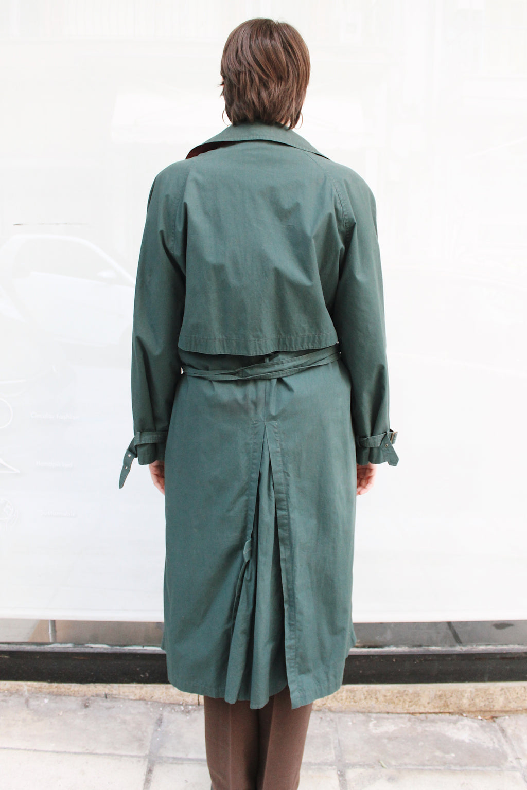 Green Double Breasted Trench