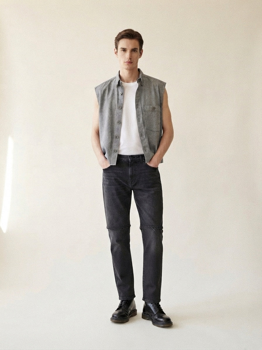 Gray Cropped Vest