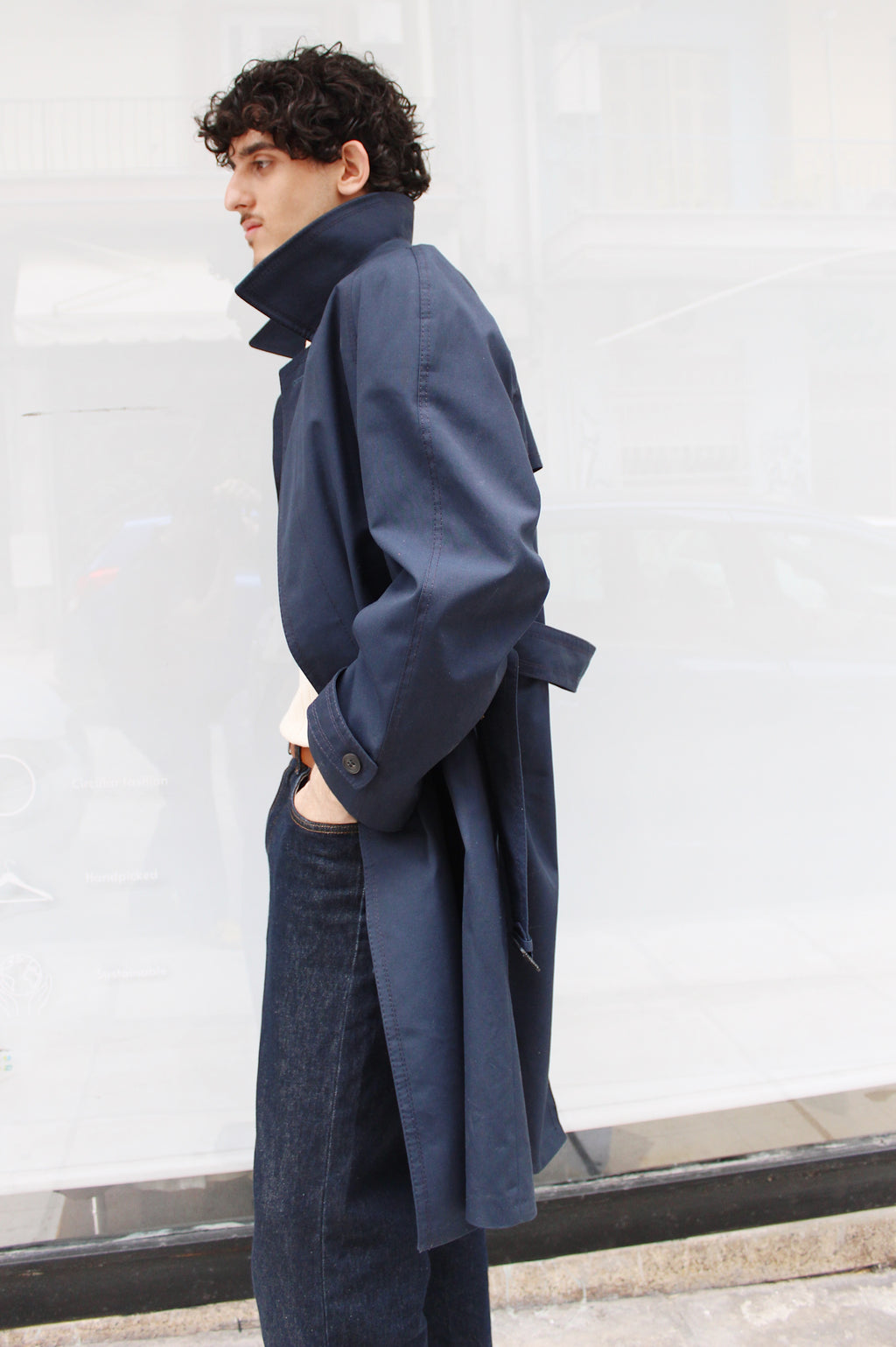 Navy Blue Trench Coat
