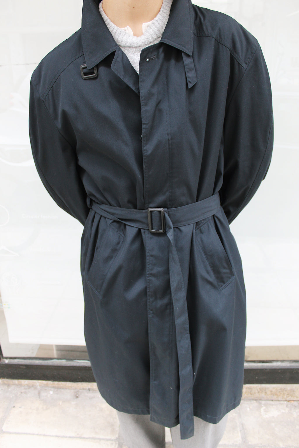 Navy Blue Trench Coat