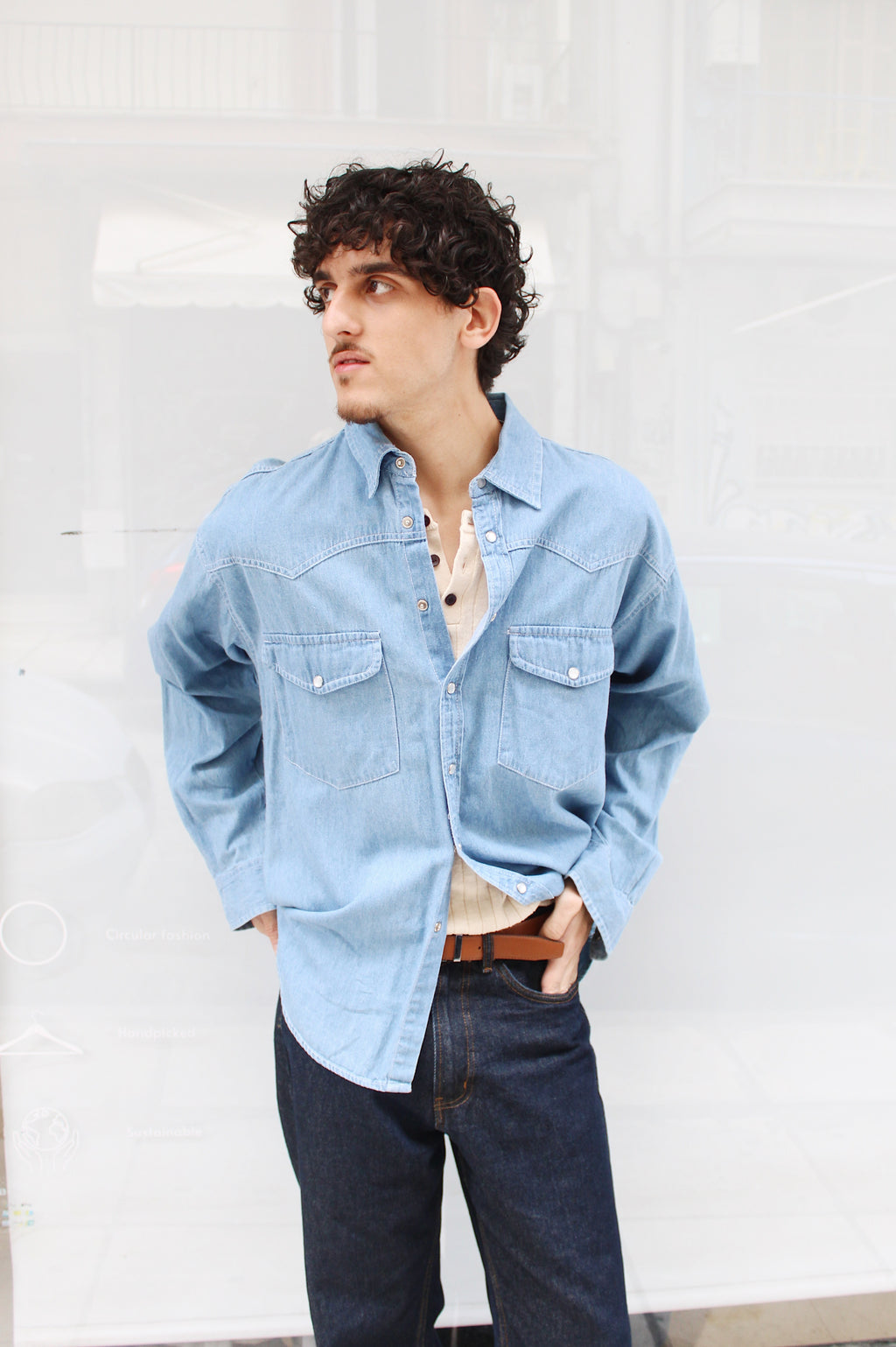 Light Blue Western Shirt