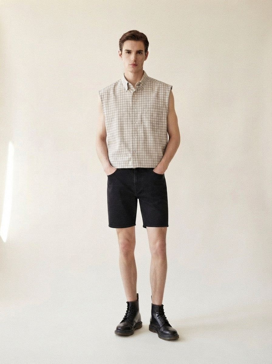 Plaid Cropped Vest