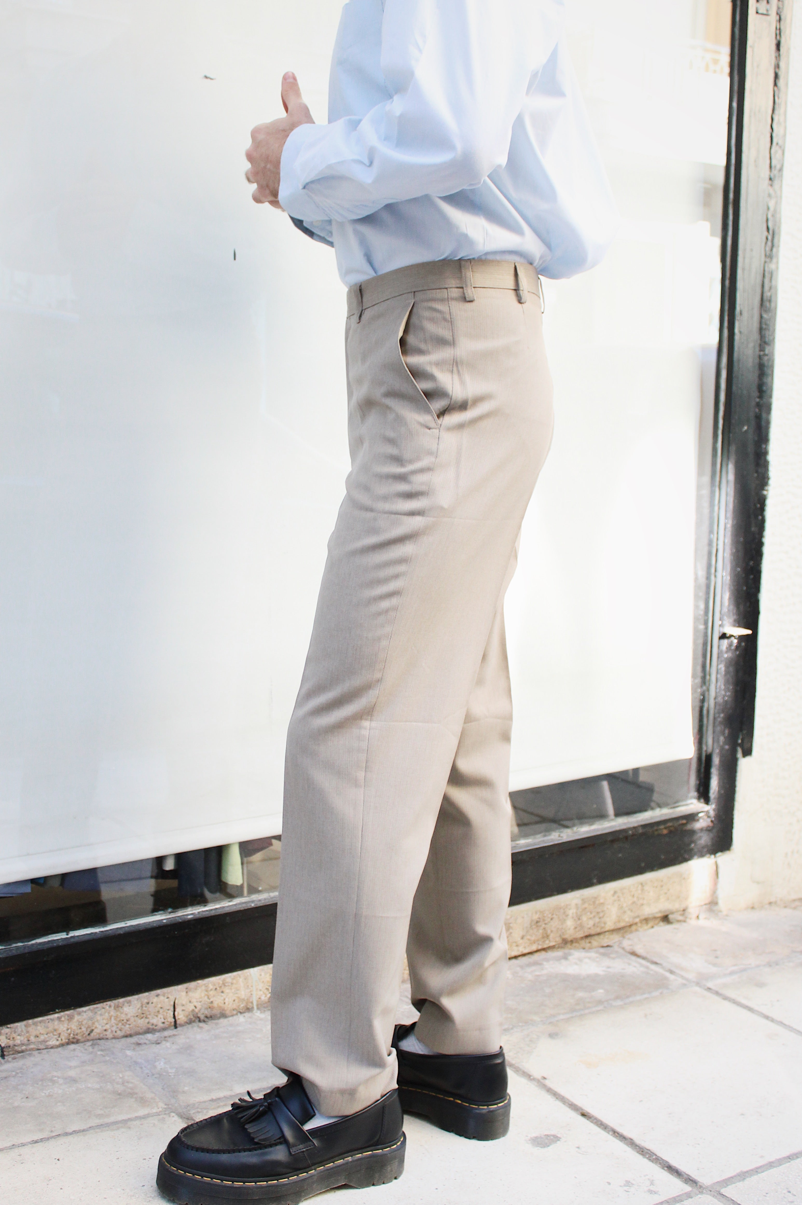 Cream Office Pants