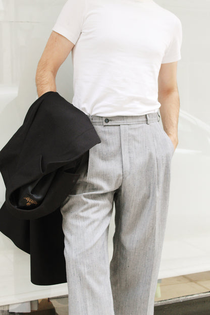 Gray Pleated Pants