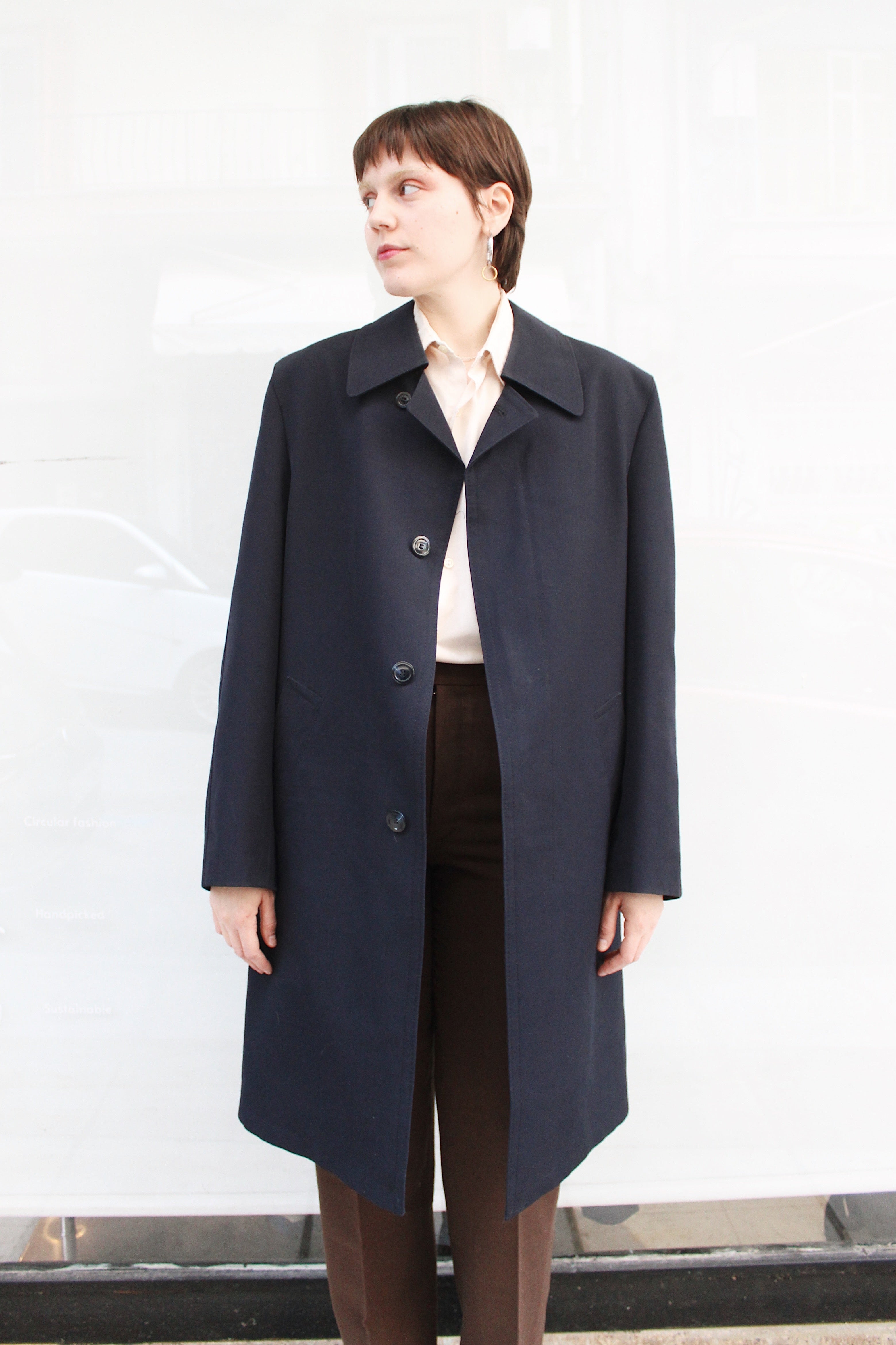 Navy Blue Trench Coat