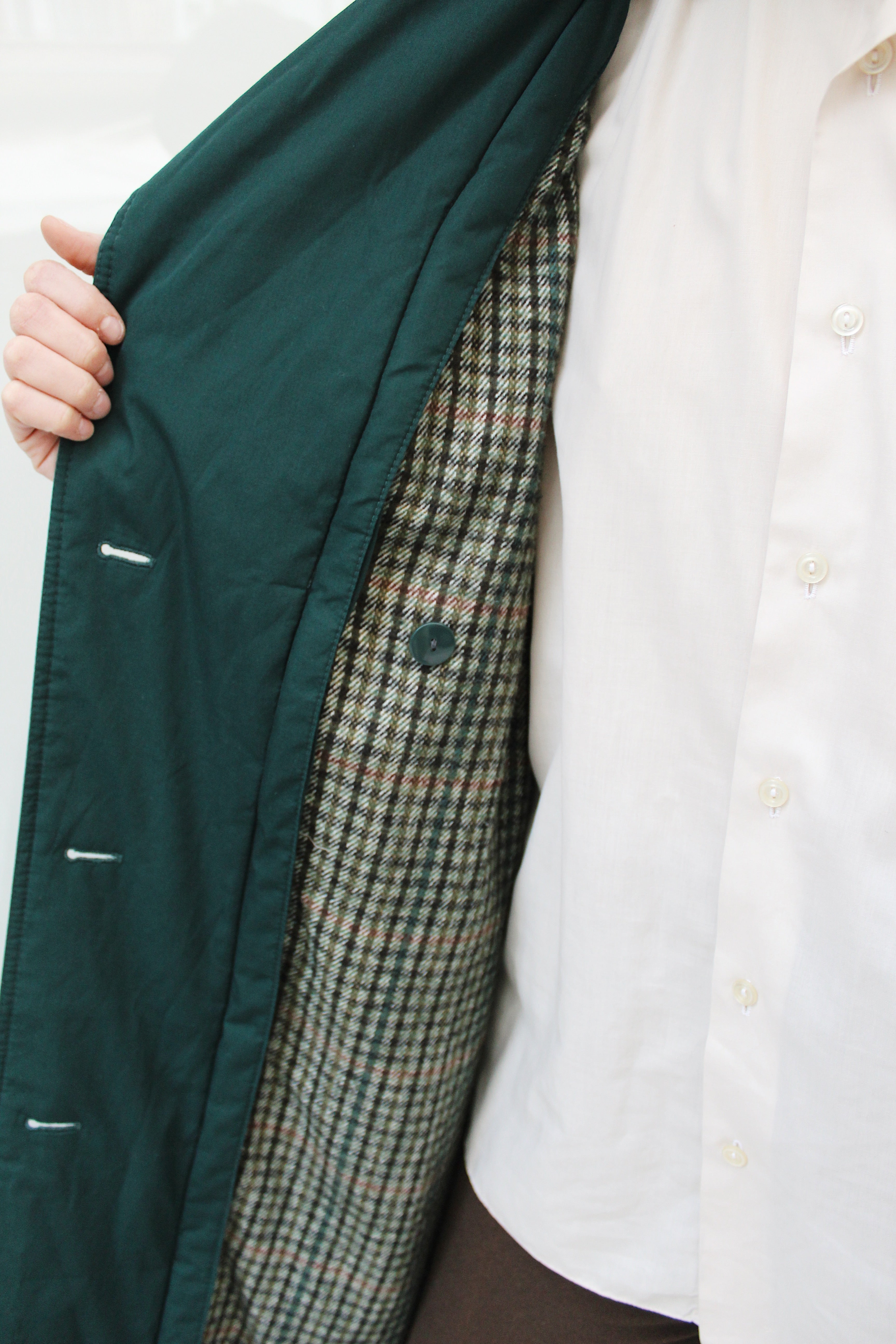 Green Double Breasted Trench