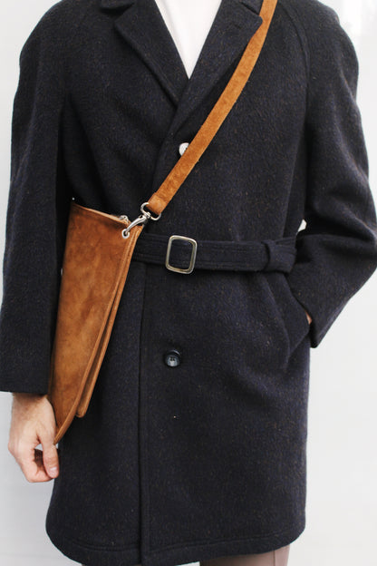 NAVY BELTED COAT