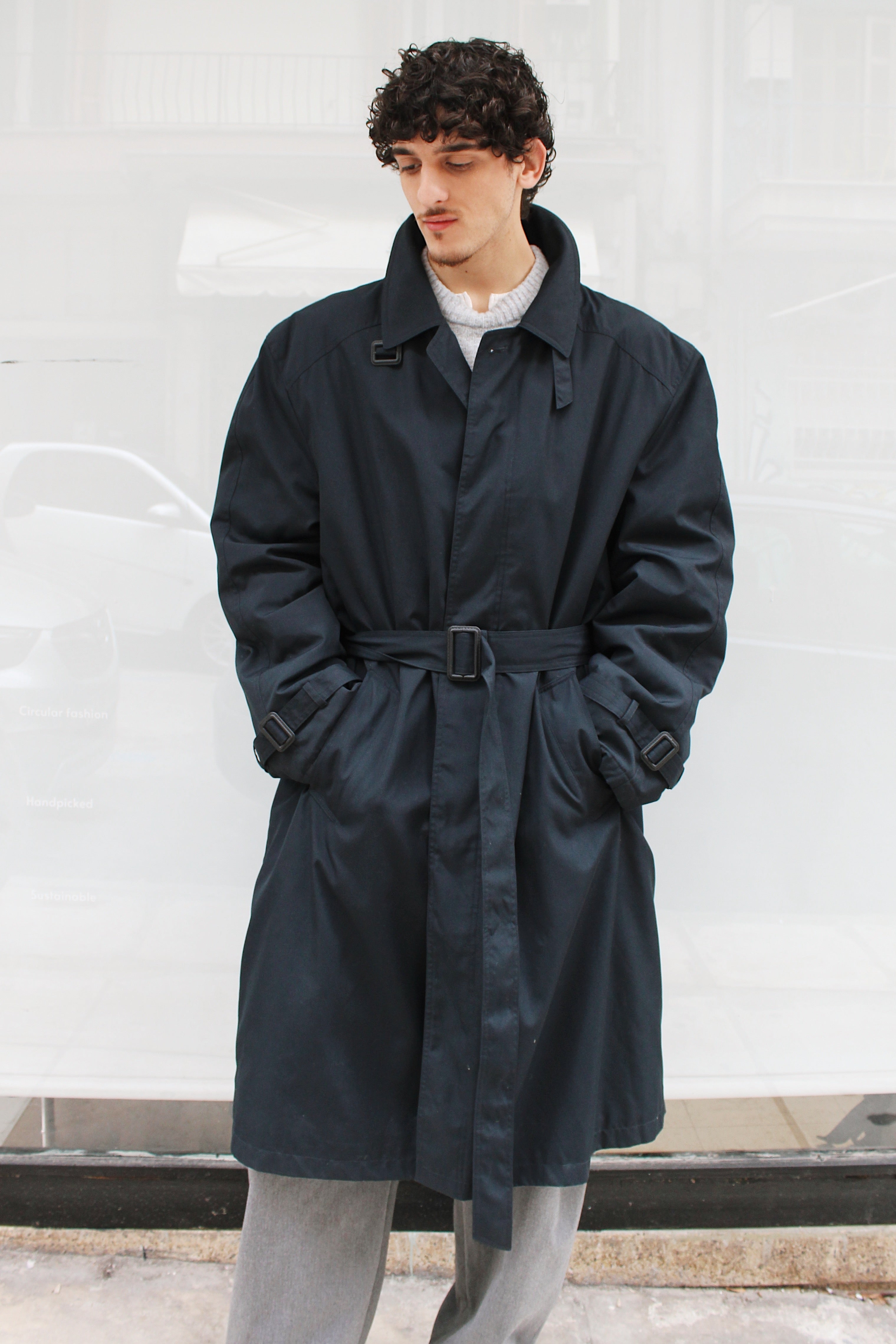 Navy Blue Trench Coat