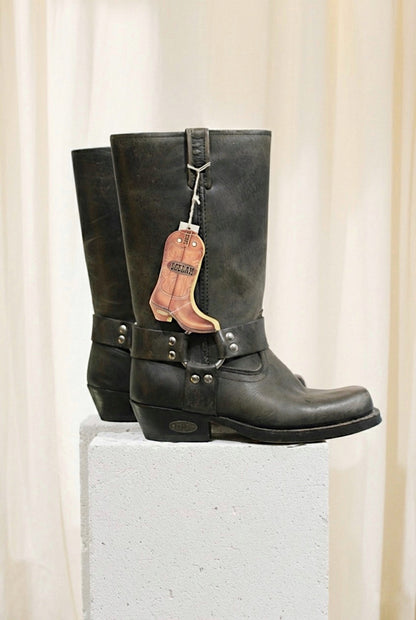 LOBLAN 295 BROWN WAXY BIKER BOOTS