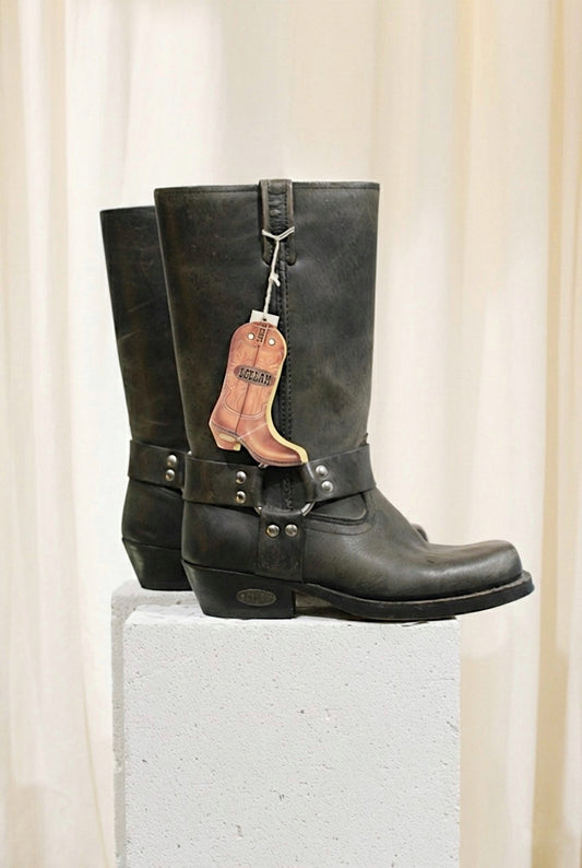 LOBLAN 295 BROWN WAXY BIKER BOOTS