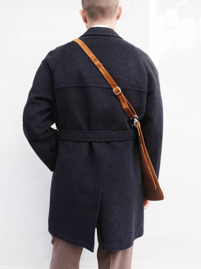 NAVY BELTED COAT