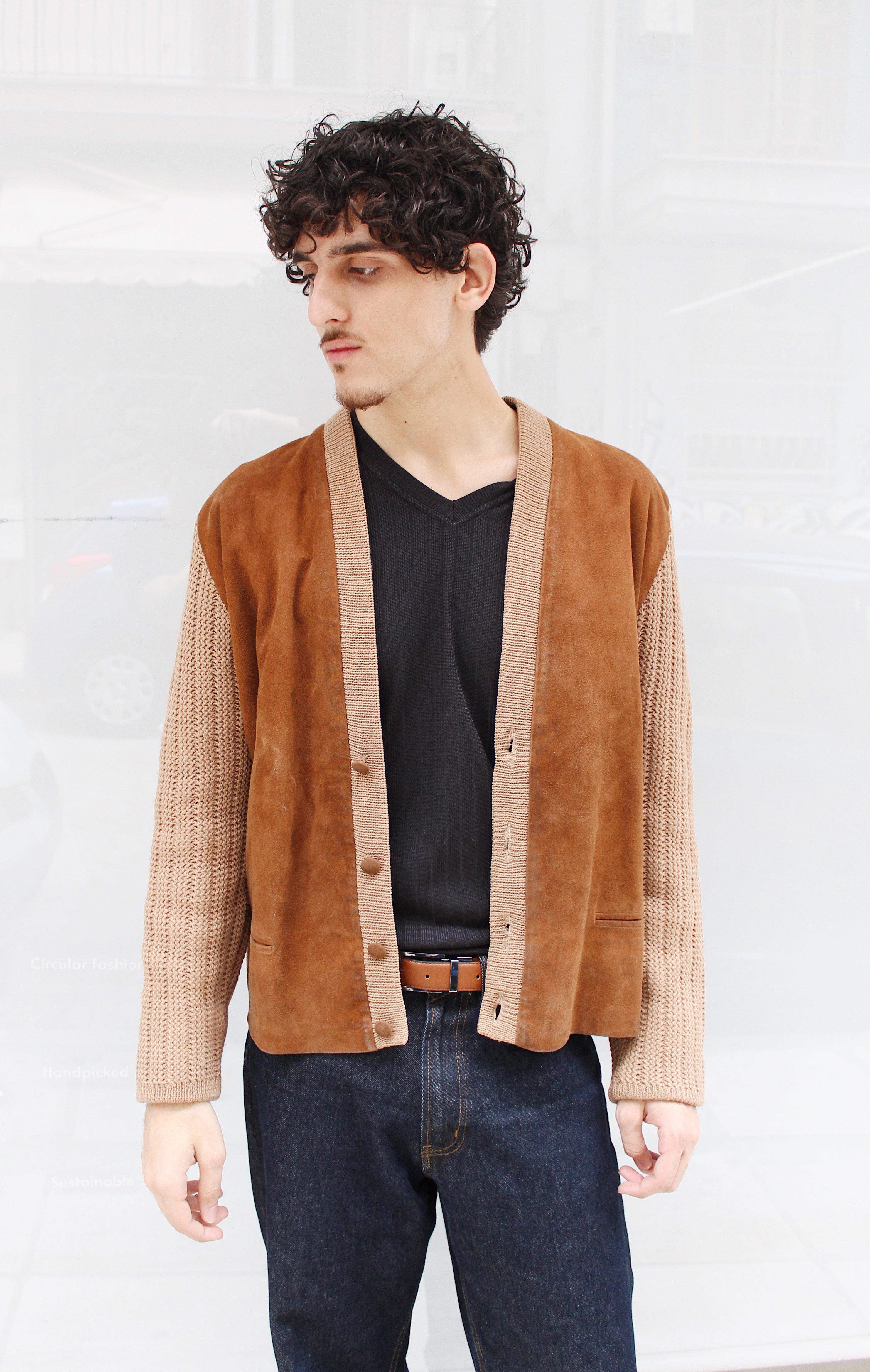 Camel Suede Cardigan