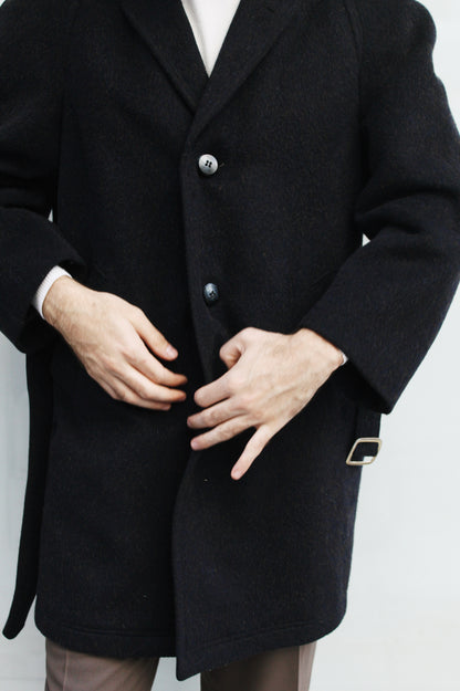 NAVY BELTED COAT
