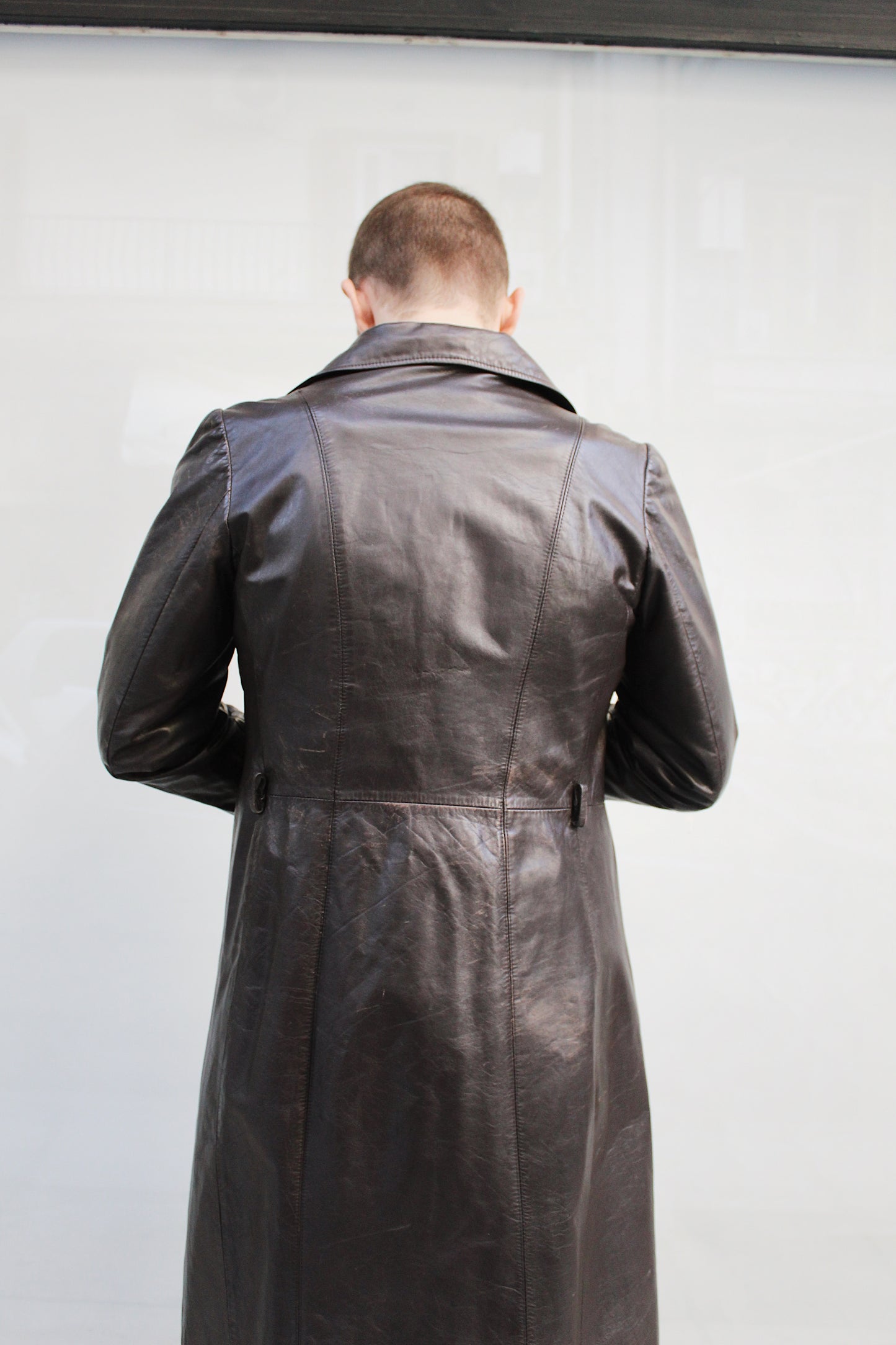 Double Breasted Leather Coat