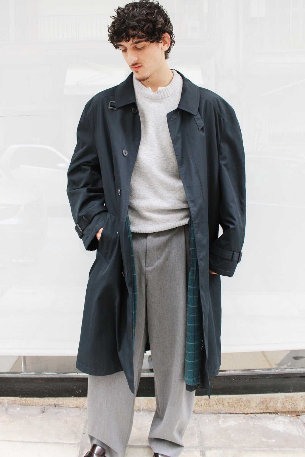 Navy Blue Trench Coat