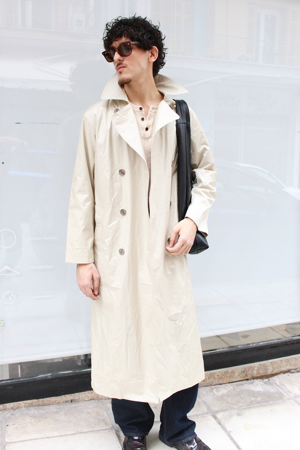 Maxi Light Beige Trench Coat