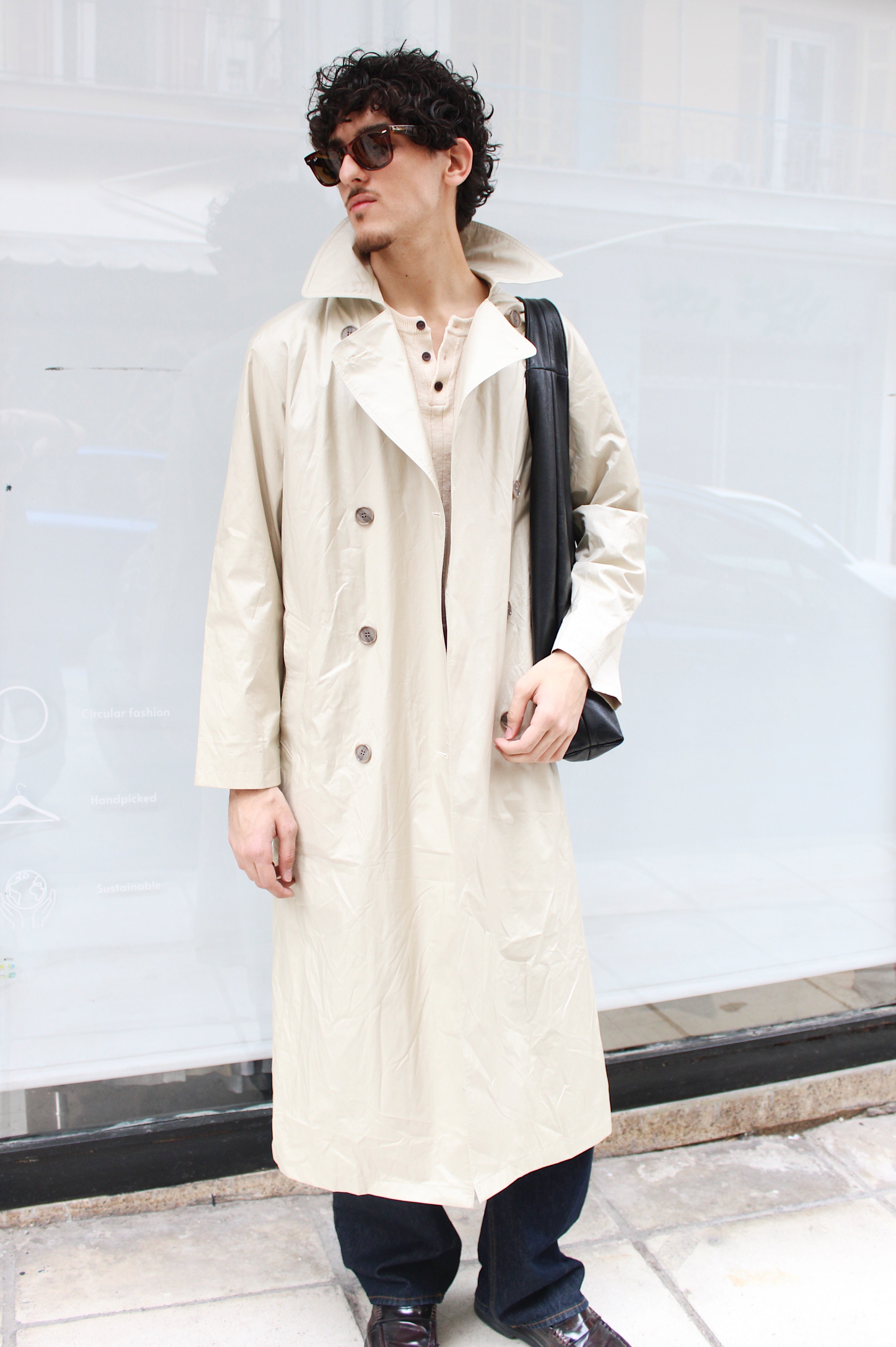 Maxi Light Beige Trench Coat