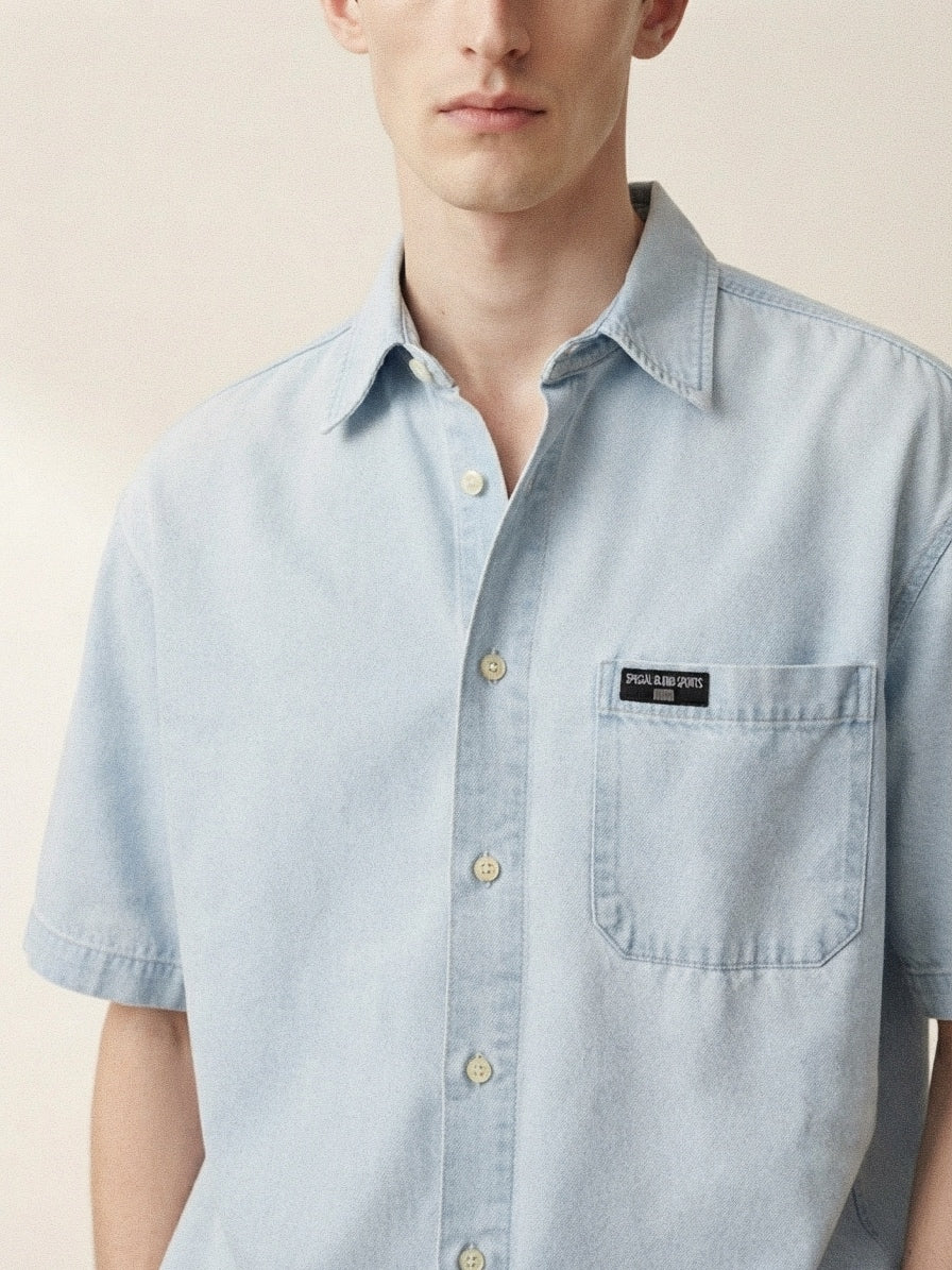 Blue Denim Short Sleeve