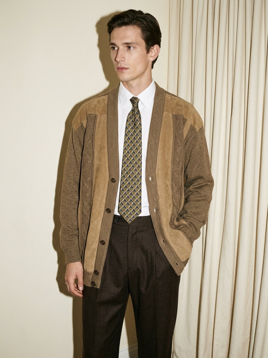 Camel Suede Cardigan