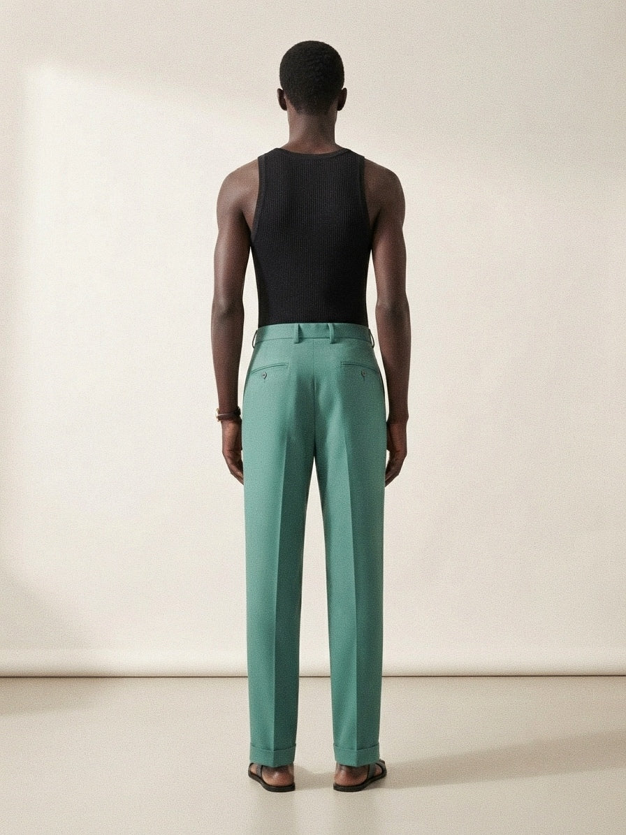 Aqua Green Pleated