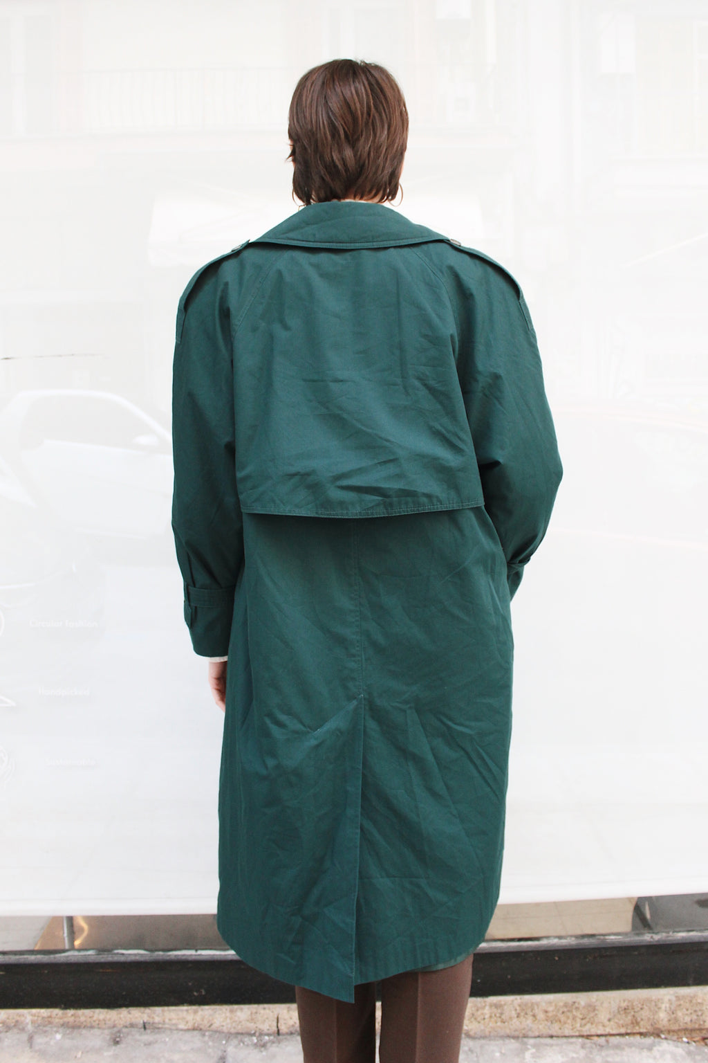 Green Double Breasted Trench