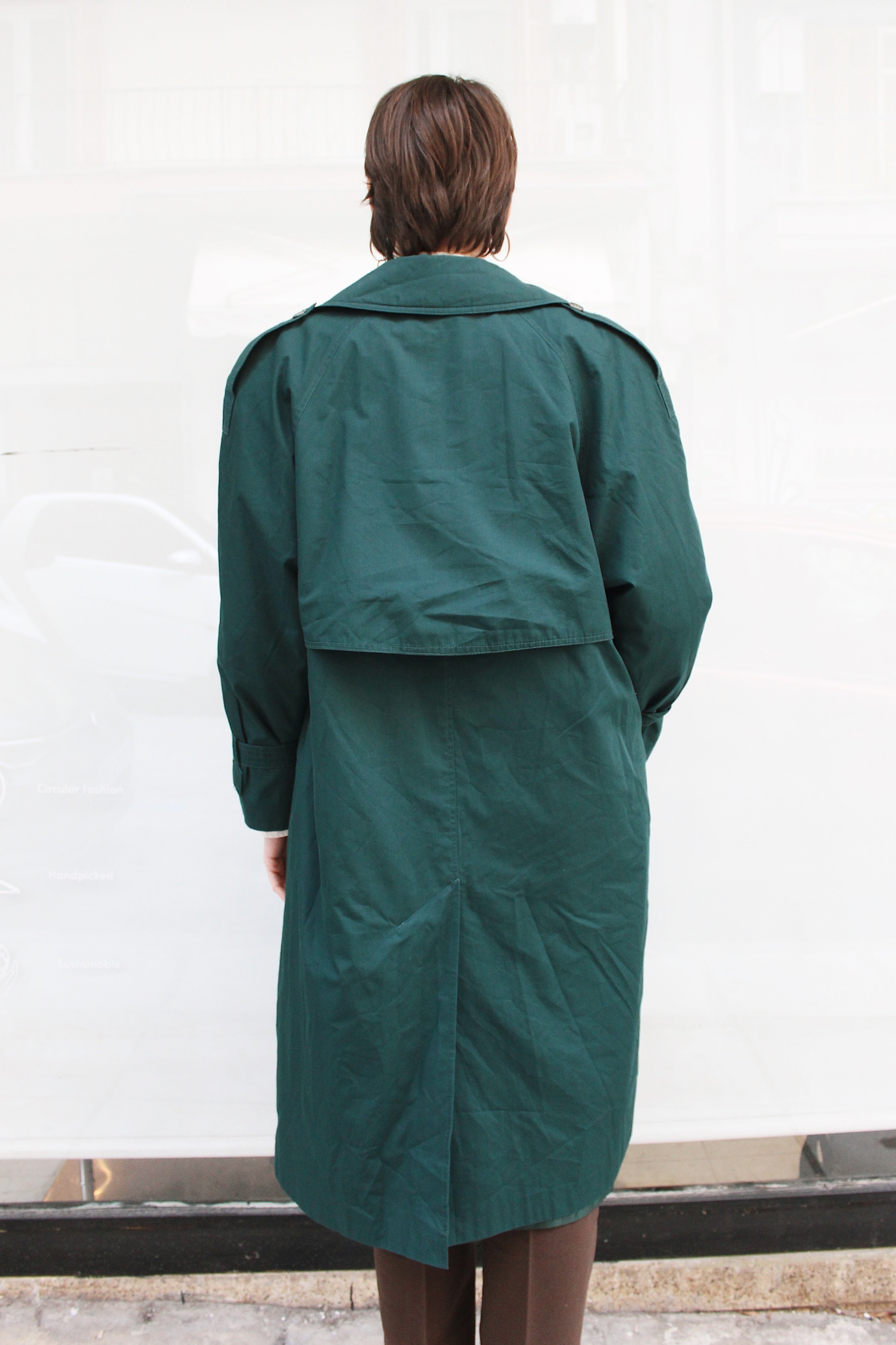 Green Double Breasted Trench