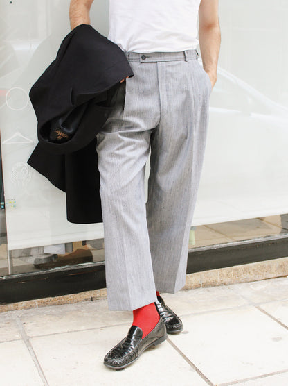 Gray Pleated Pants