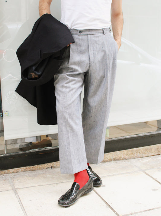 Gray Pleated Pants