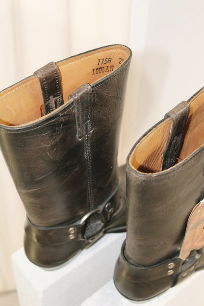 LOBLAN 295 BROWN WAXY BIKER BOOTS