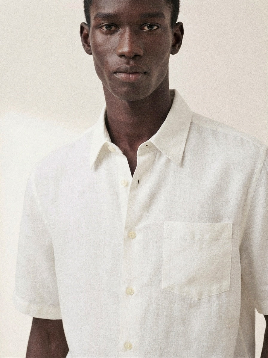 Off White Linen Short Sleeve