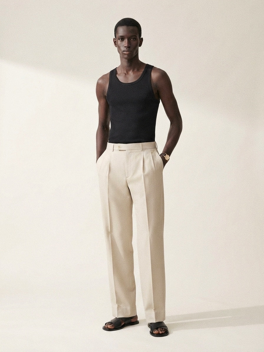 Sand Cream Pleated