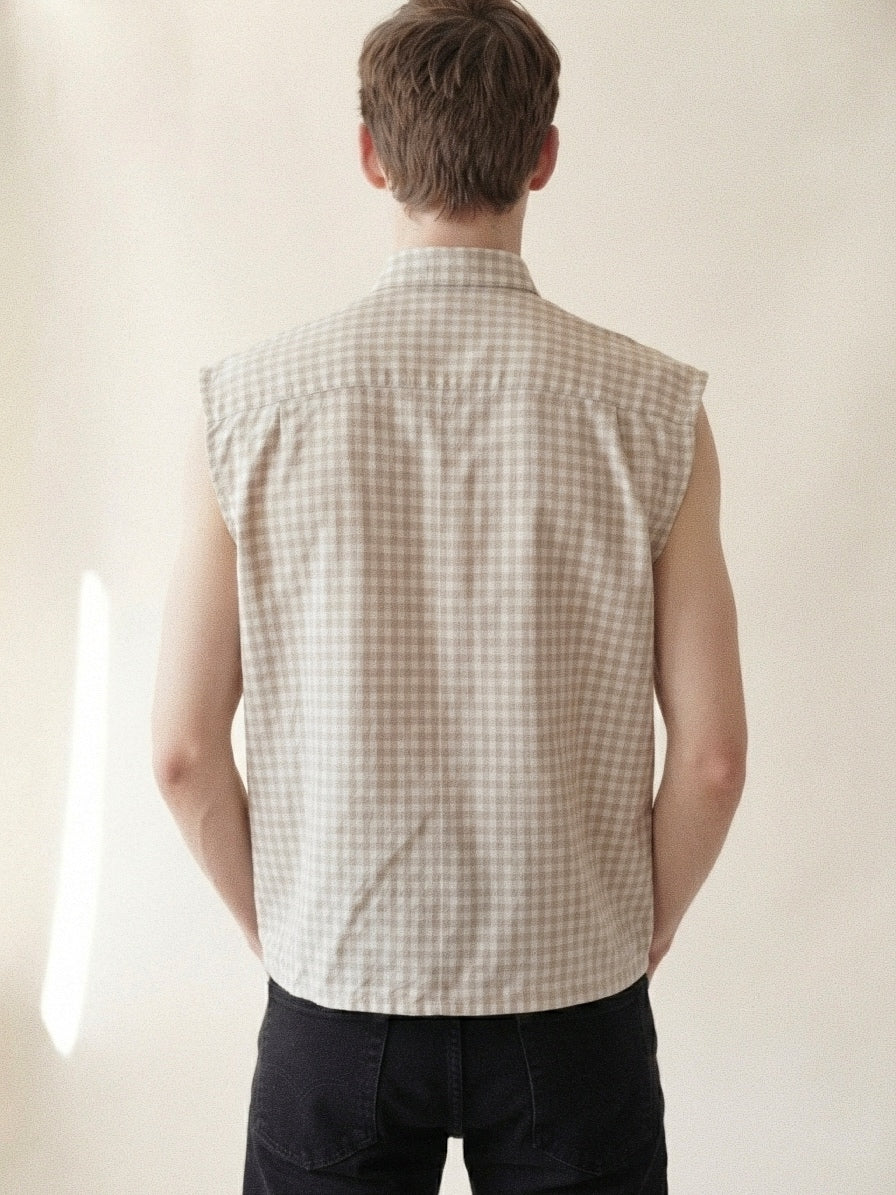Plaid Cropped Vest